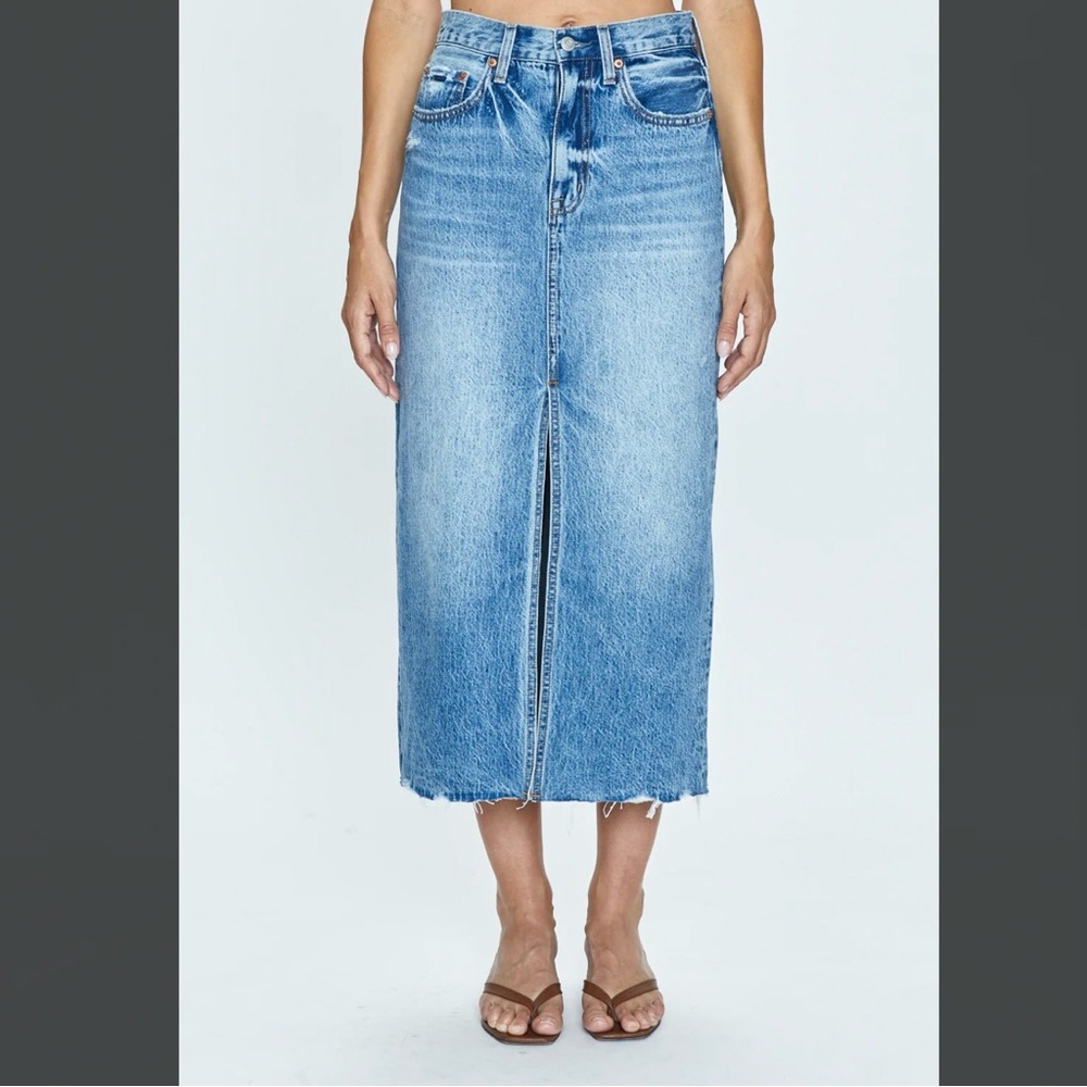 Pistola Alice High-Waisted Midi Denim Skirt